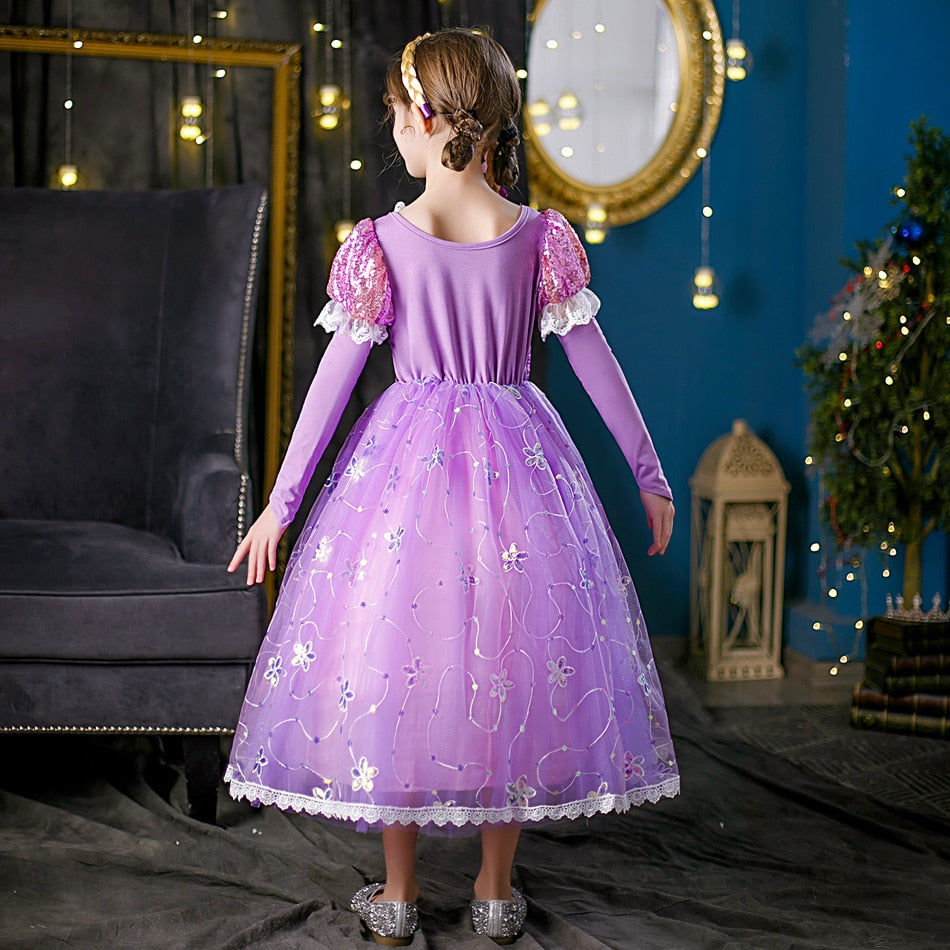Vestido Rapunzel - 2 a 10 anos