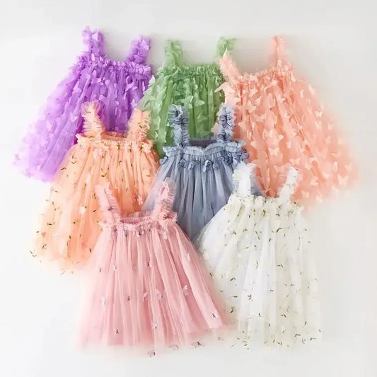 Vestido de Tutu com Borboletas - 9 meses a 5 anos
