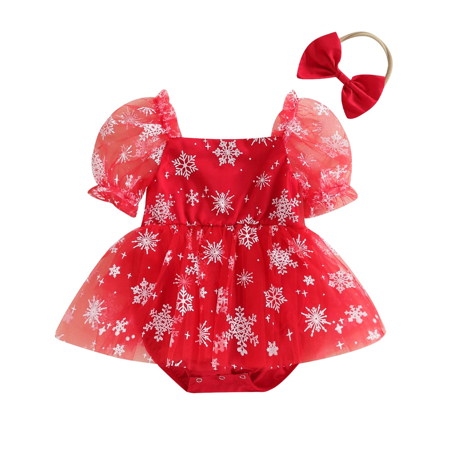 Vestido de Tutu Natalino - RN a 12 meses