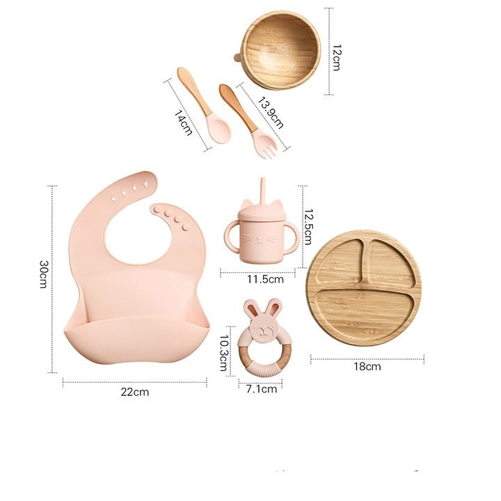Conjunto de Pratos Bambu Antiderrapante
