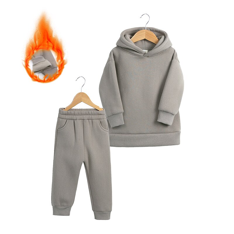 Conjunto infantil de Moletom com capuz para inverno - 1 a 7 anos