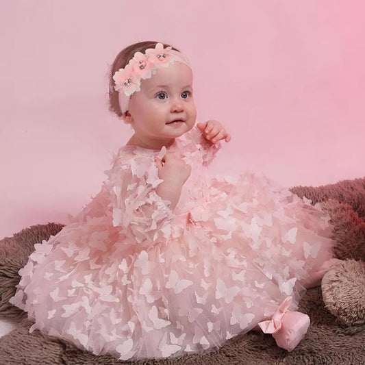Vestido com Borboletas - 3 meses a 3 anos