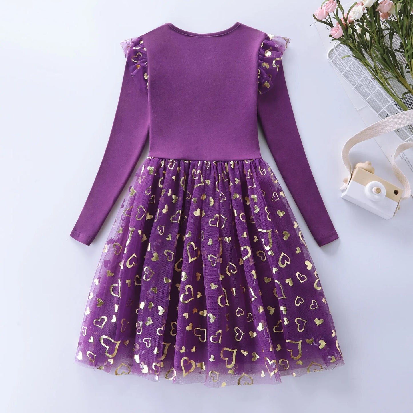 Vestido Unicórnio Manga Longa - 3 a 8 anos