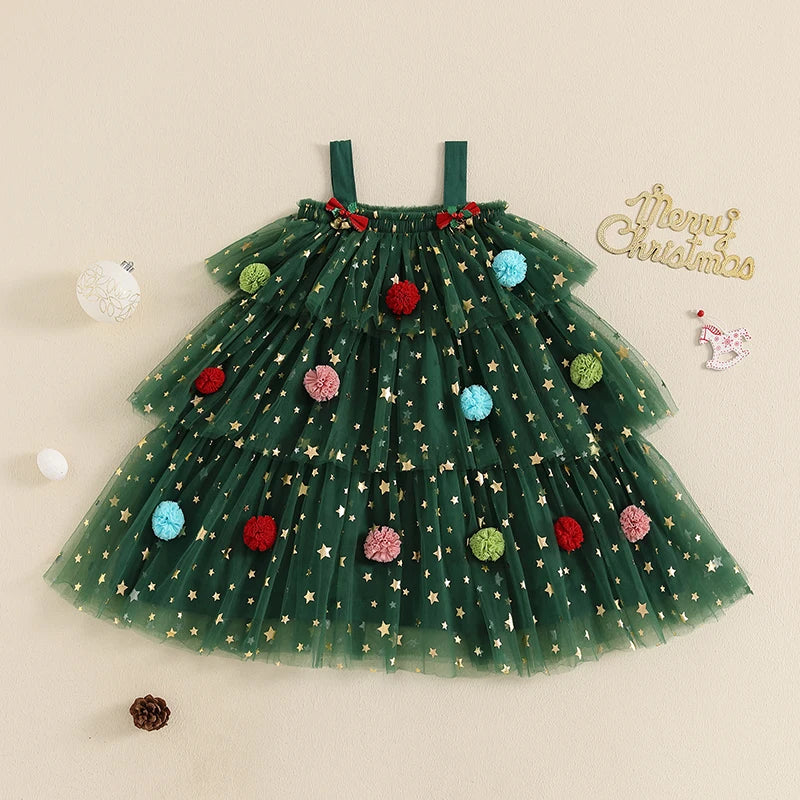 Vestido de Tutu Natalino - 1 a 9 anos