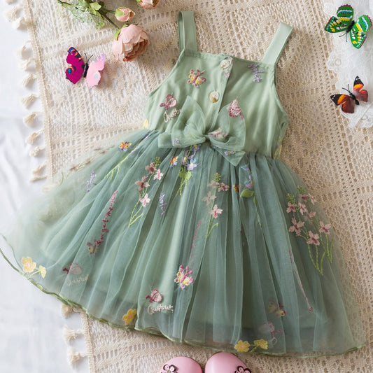Vestido com Bordado Floral - 12 meses a 5 anos