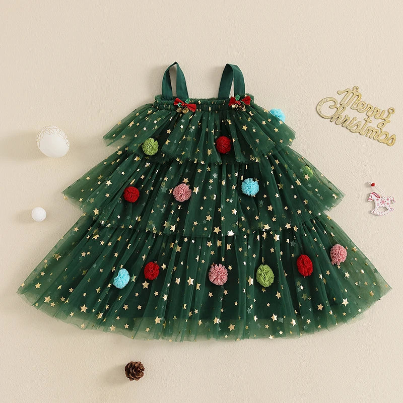 Vestido de Tutu Natalino - 1 a 9 anos