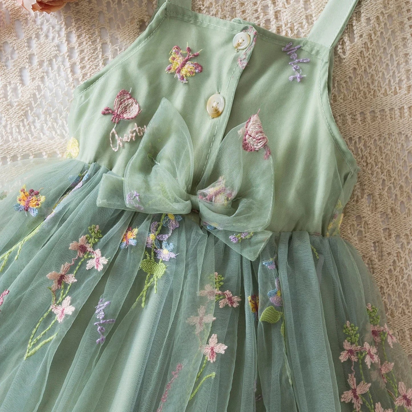 Vestido com Bordado Floral - 12 meses a 5 anos