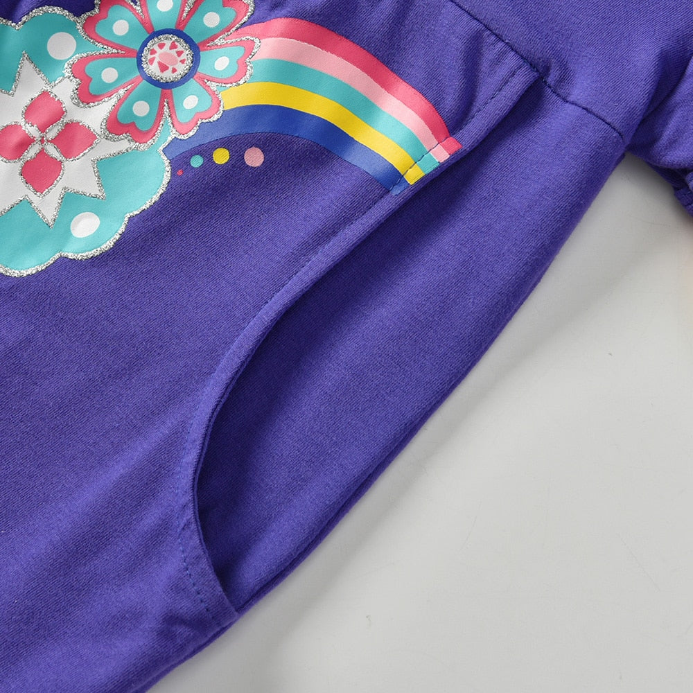 Vestido Manga Longa Colorido Coleção Nuvem - 3 a 12 anos