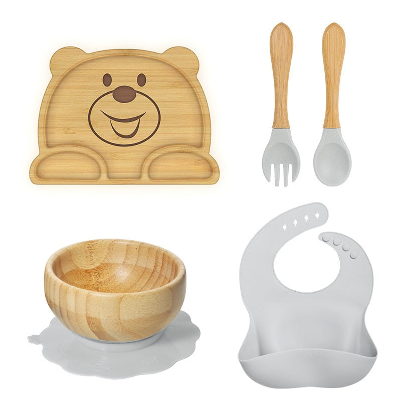 Kit com 5 utensílios para Alimentação Infantil