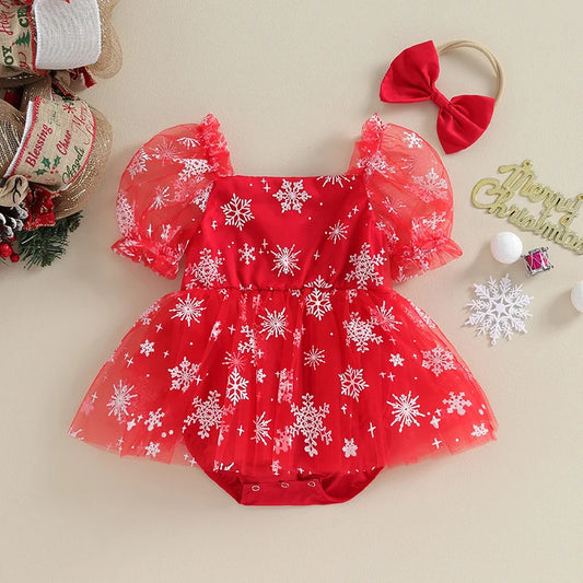 Vestido de Tutu Natalino - RN a 12 meses