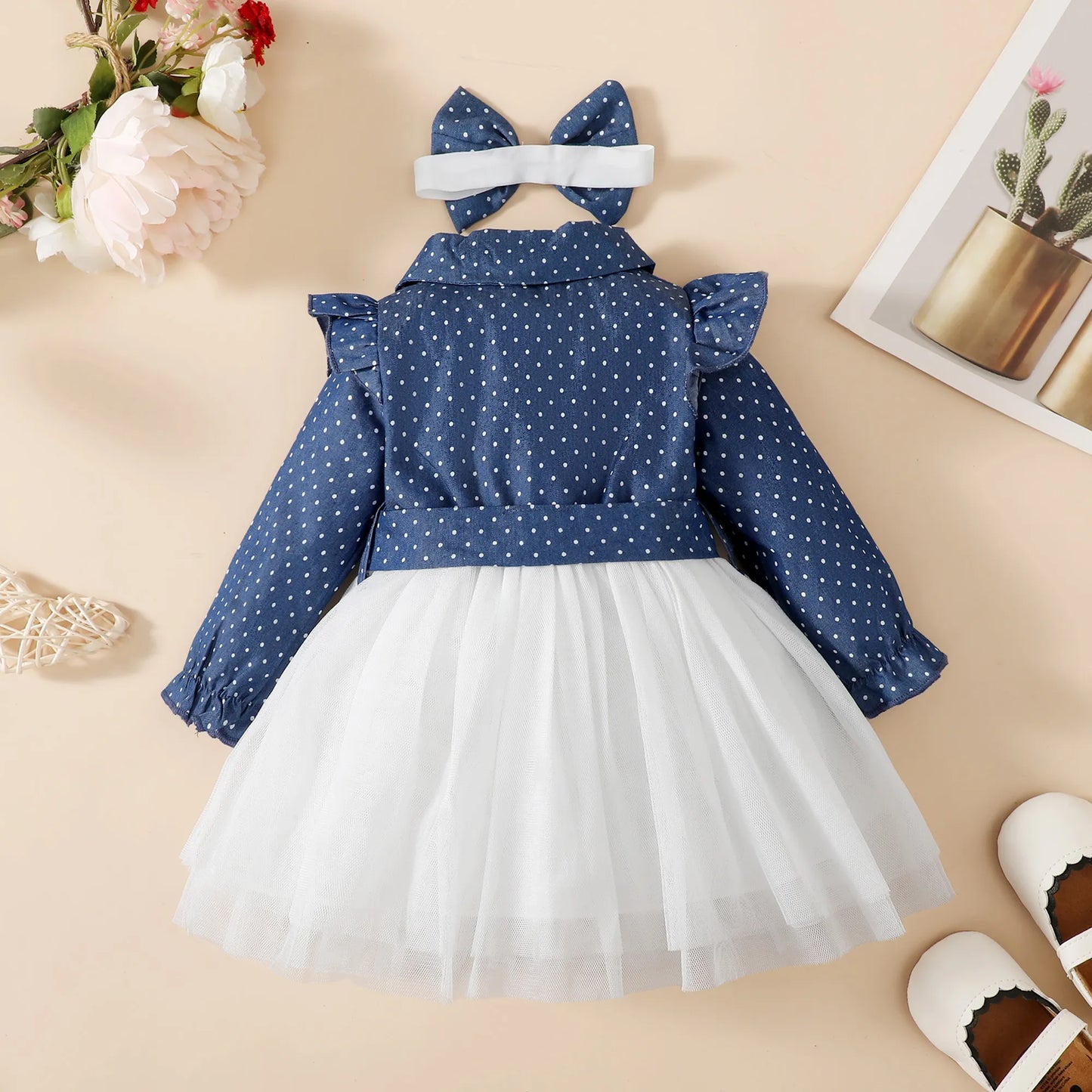 Conjunto Azul Marinho Poá - 3 a 18 meses