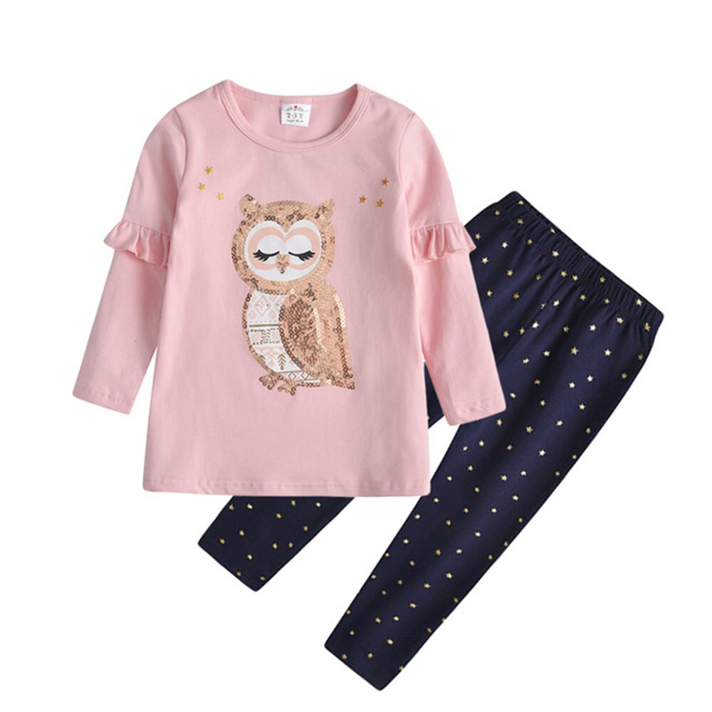 Conjunto Infantil Feminino Colorido de Calça e Blusa  - 3 a 8 anos