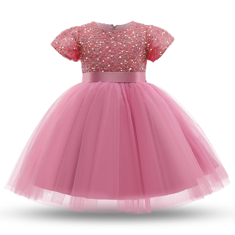 Vestido de Princesa Com Tule 3 a 8 Anos