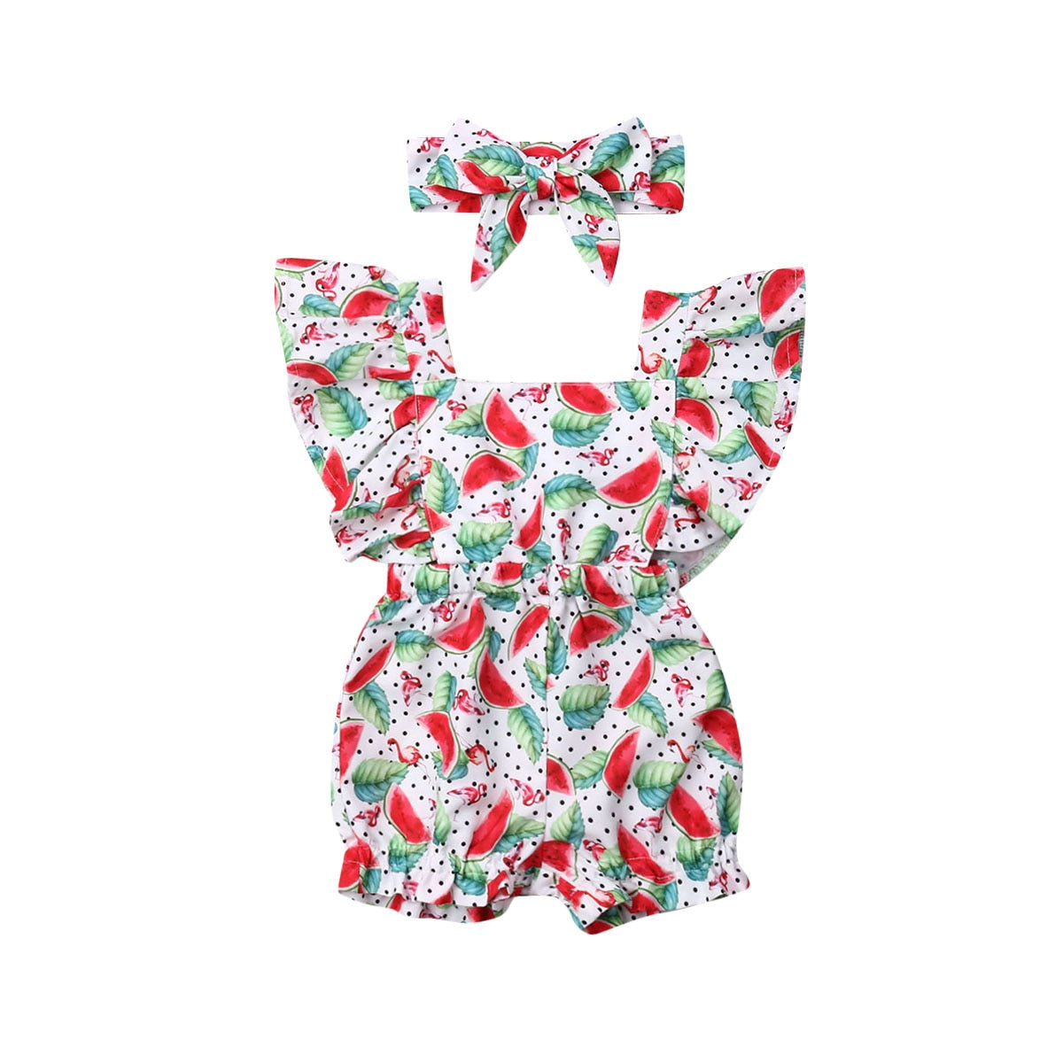 Macacão Para Meninas Com Babado 6 Meses á 3 Anos