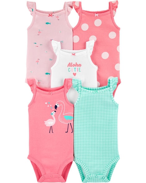 Conjunto de Macacão Infantil de Manga Curta 100% algodão 5 peças
