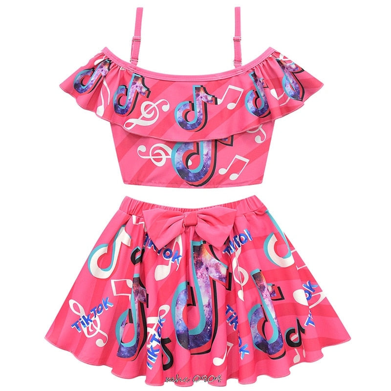 Conjunto Top e Saia TikTok - 2 a 10 anos