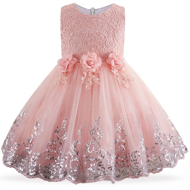 Vestido elegante para meninas - 9 meses a 5 anos