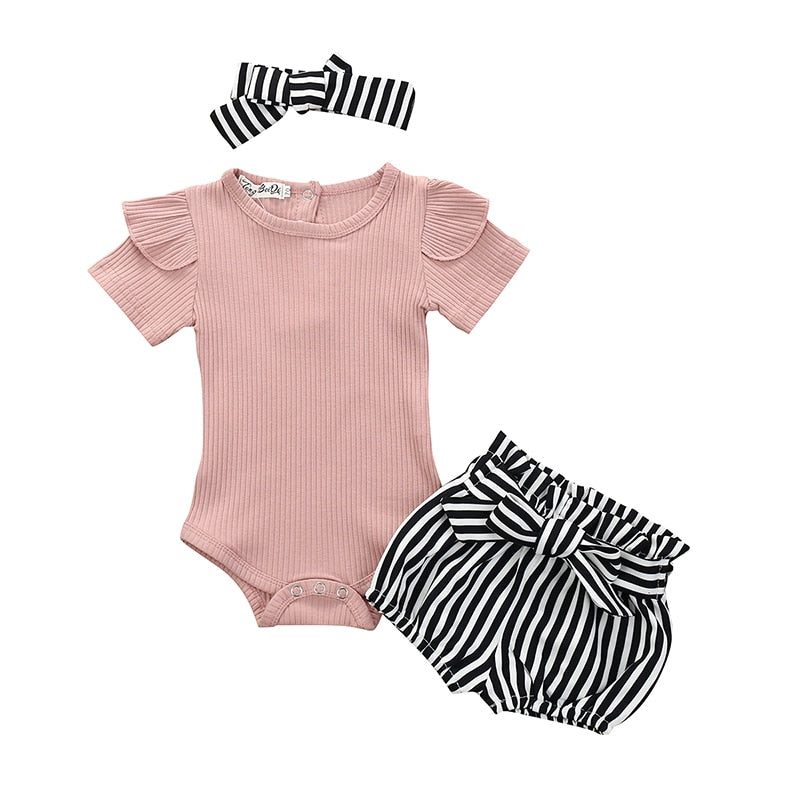 Conjuntos de Body, Short e Lacinho - 0 a 24 Meses