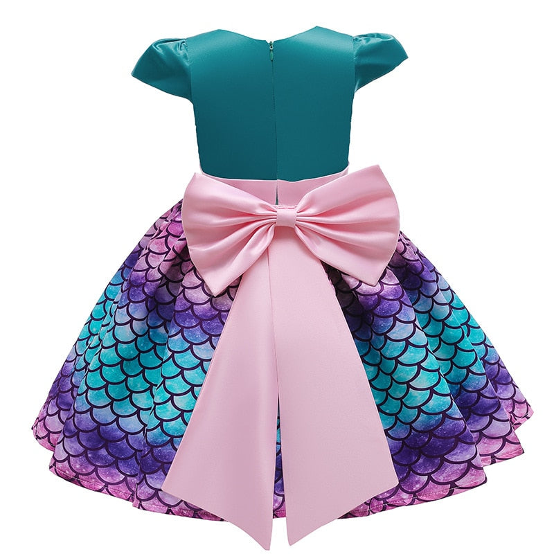 Vestido Sereia Manga Curta - 3 a 10 Anos