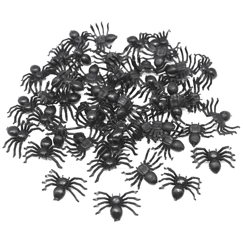 Lote de 50 Aranhas Negras Para Decoração