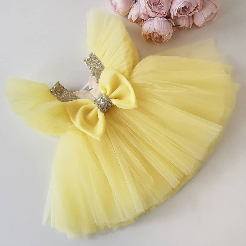 Vestido de Princesa Com Tule 3 a 8 Anos