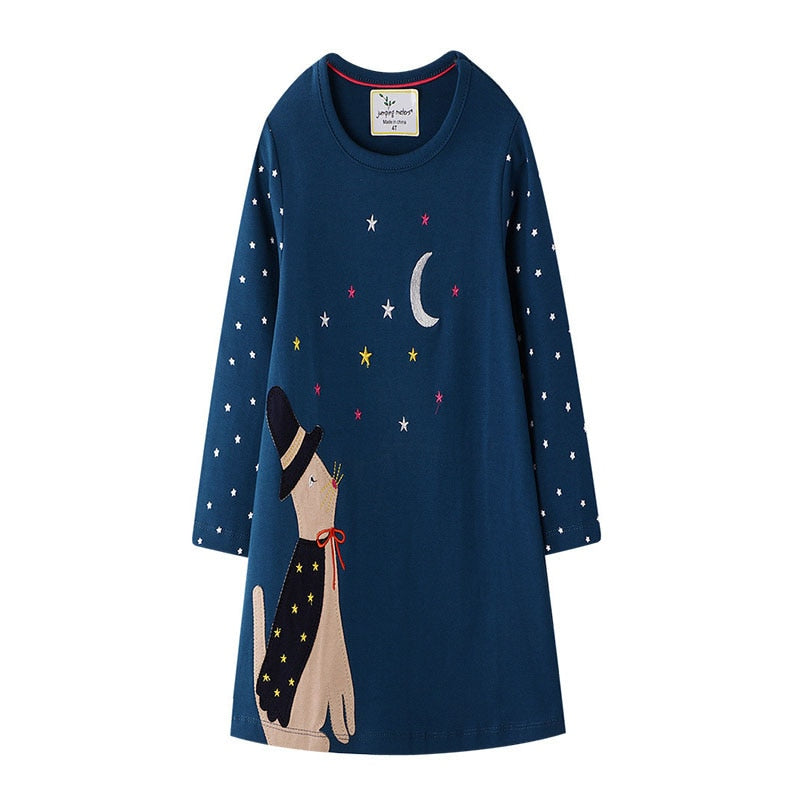 Vestido Manga Longa Para Meninas - 2 a 7 anos