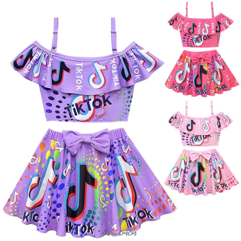 Conjunto Top e Saia TikTok - 2 a 10 anos