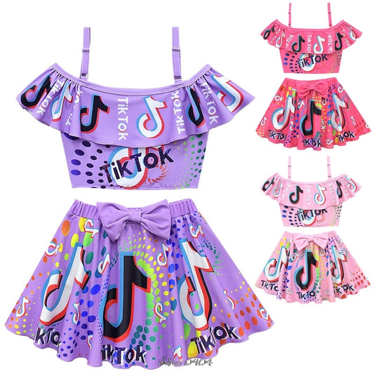 Conjunto Top e Saia TikTok - 2 a 10 anos