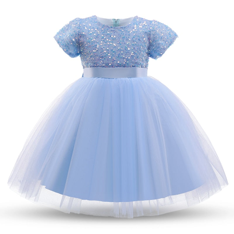 Vestido de Princesa Com Tule 3 a 8 Anos