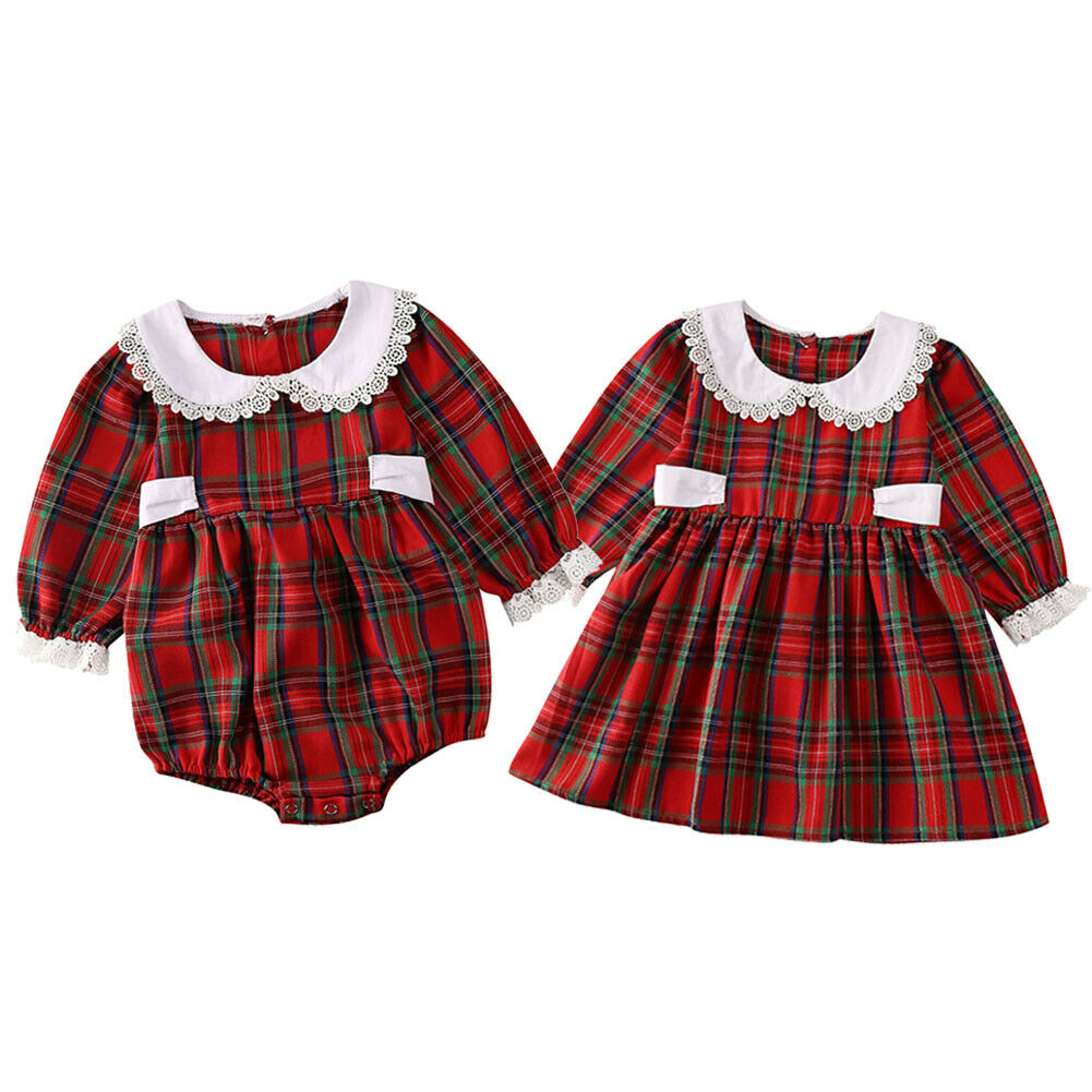 Vestido e Body Xadrez Natalino - RN a 6 anos