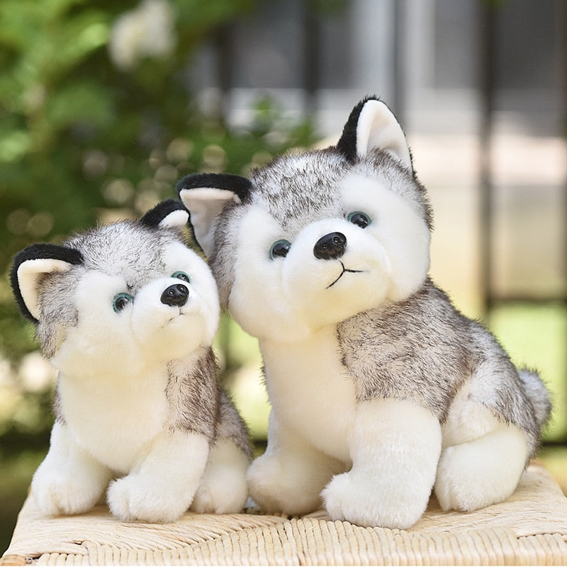 Cachorro Husky Siberiano em Pelúcia -18 a 30 cm