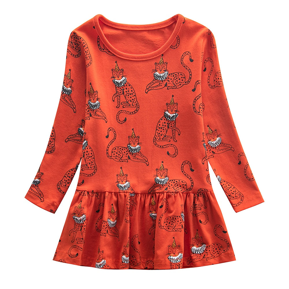 Vestido manga longa para meninas -  2 a 7 anos