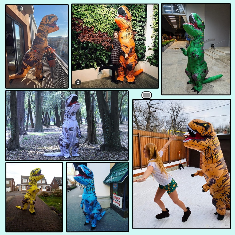 Fantasia de Dinossauro inflável corpo inteiro - infantil e adulto