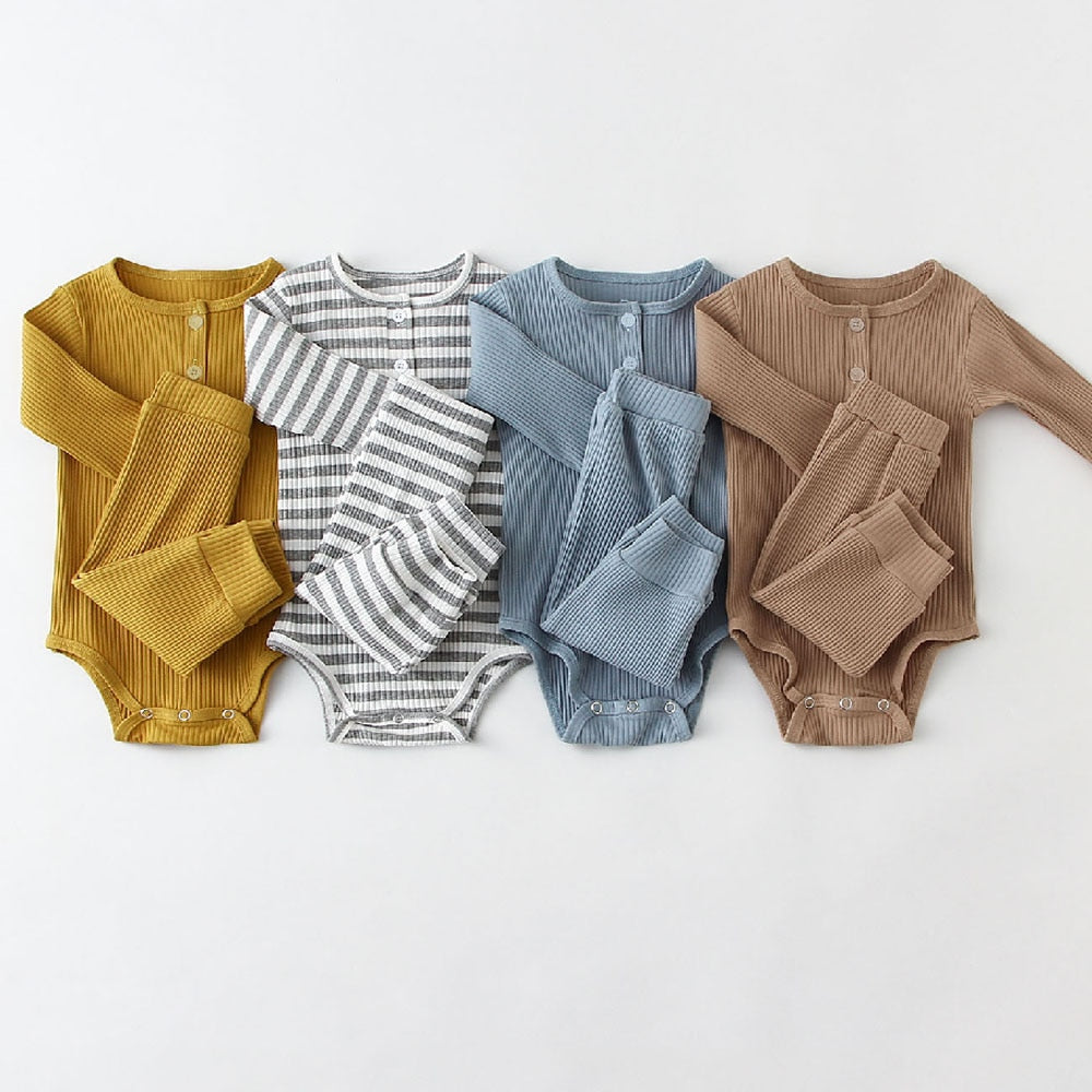 Conjunto de Body para bebês com duas peças (calça ou bermuda)