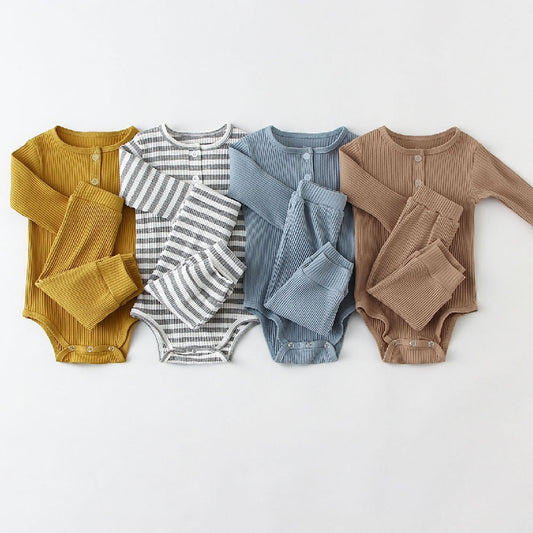 Conjunto de Body para bebês com duas peças (calça ou bermuda)