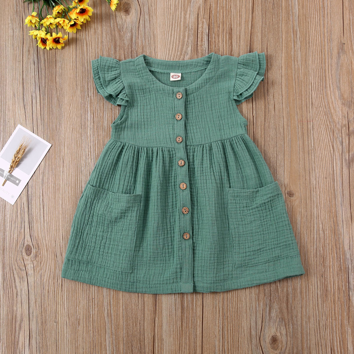 Vestido Sem Estampa - 1 a 6 anos