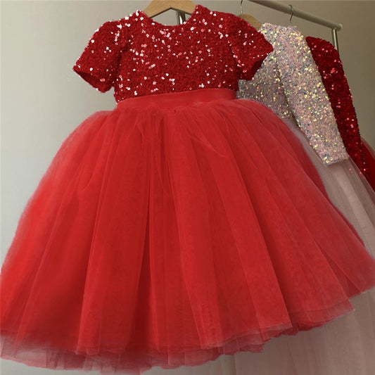 Vestido de Princesa Com Tule 3 a 8 Anos