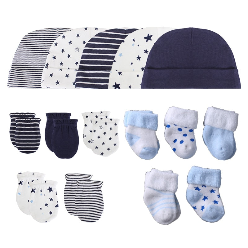 Conjunto de Gorro + Luvas + Meias (15 peças)