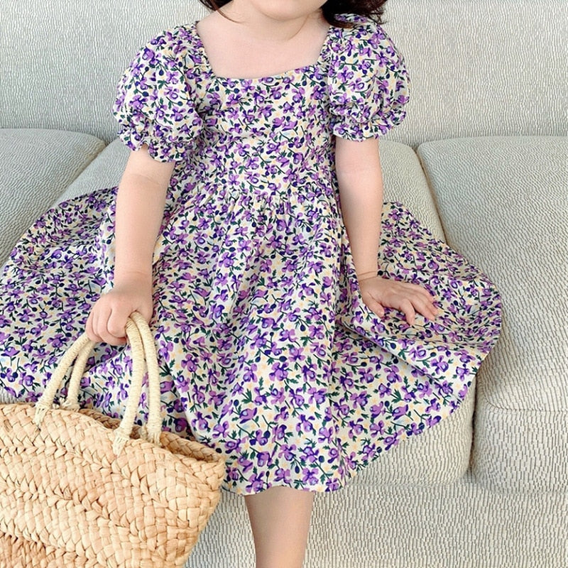 Vestido Manga Curta Estampado - 3 a 7 anos