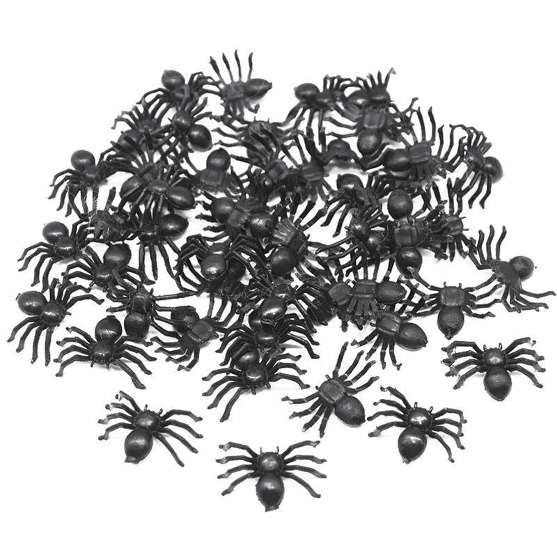 Lote de 50 Aranhas Negras Para Decoração