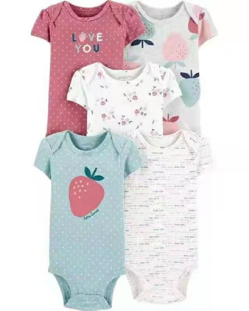 Kit verão de Body sem mangas para bebês, de 6 meses a 2 anos - 5 peças