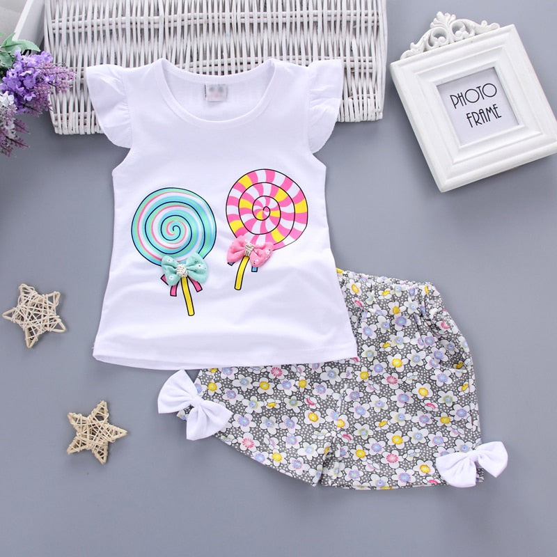 Conjuntinho de Verão Para Meninas - 6 Meses a 5 Anos