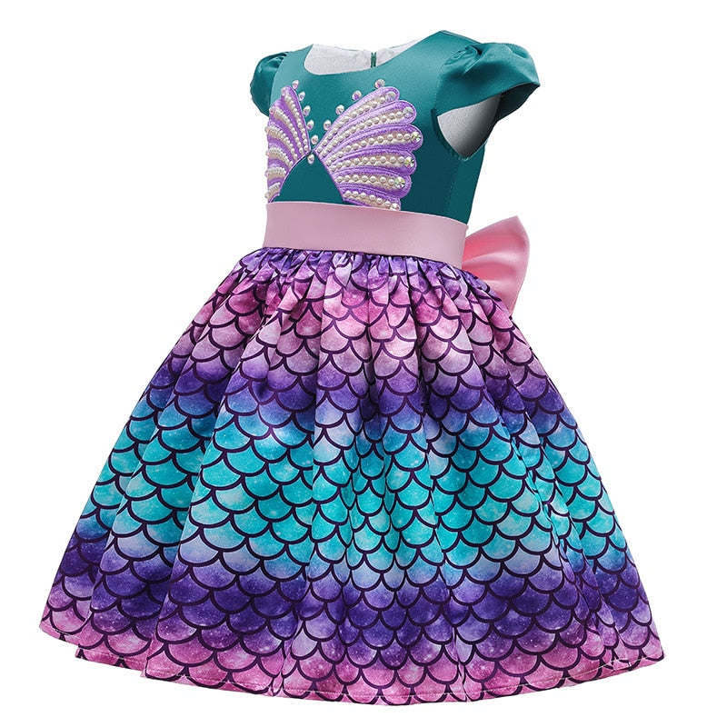 Vestido Sereia Manga Curta - 3 a 10 Anos