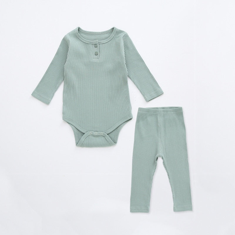 Conjunto de Body para bebês com duas peças (calça ou bermuda)