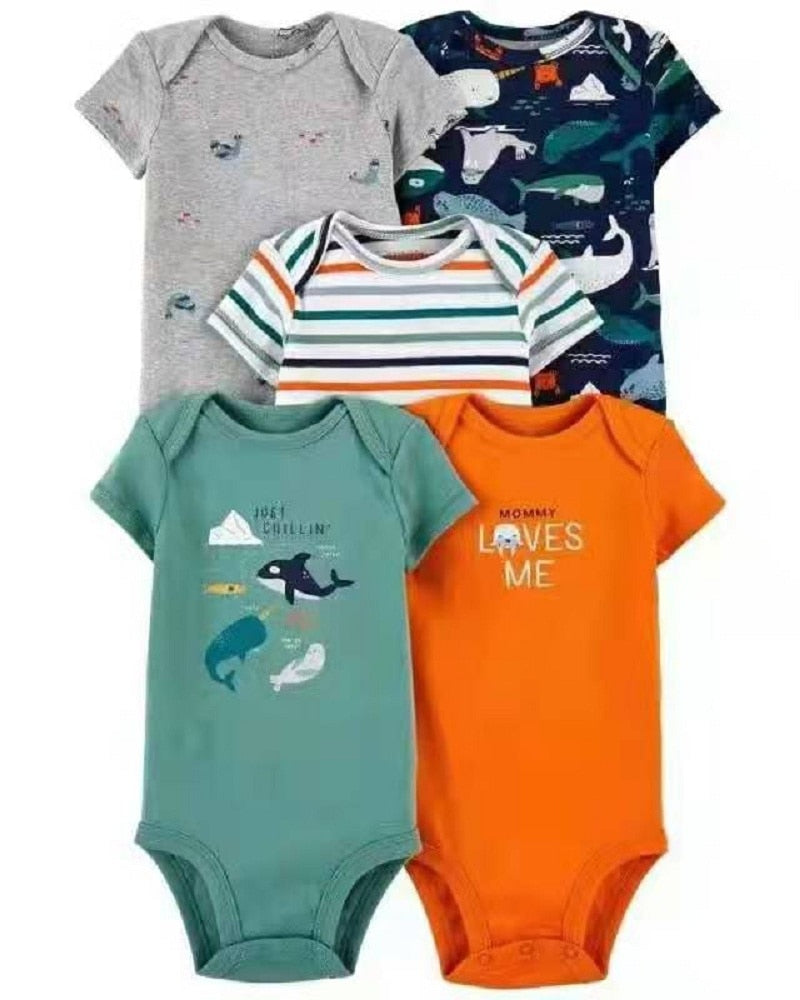 Kit verão de Body sem mangas para bebês, de 6 meses a 2 anos - 5 peças