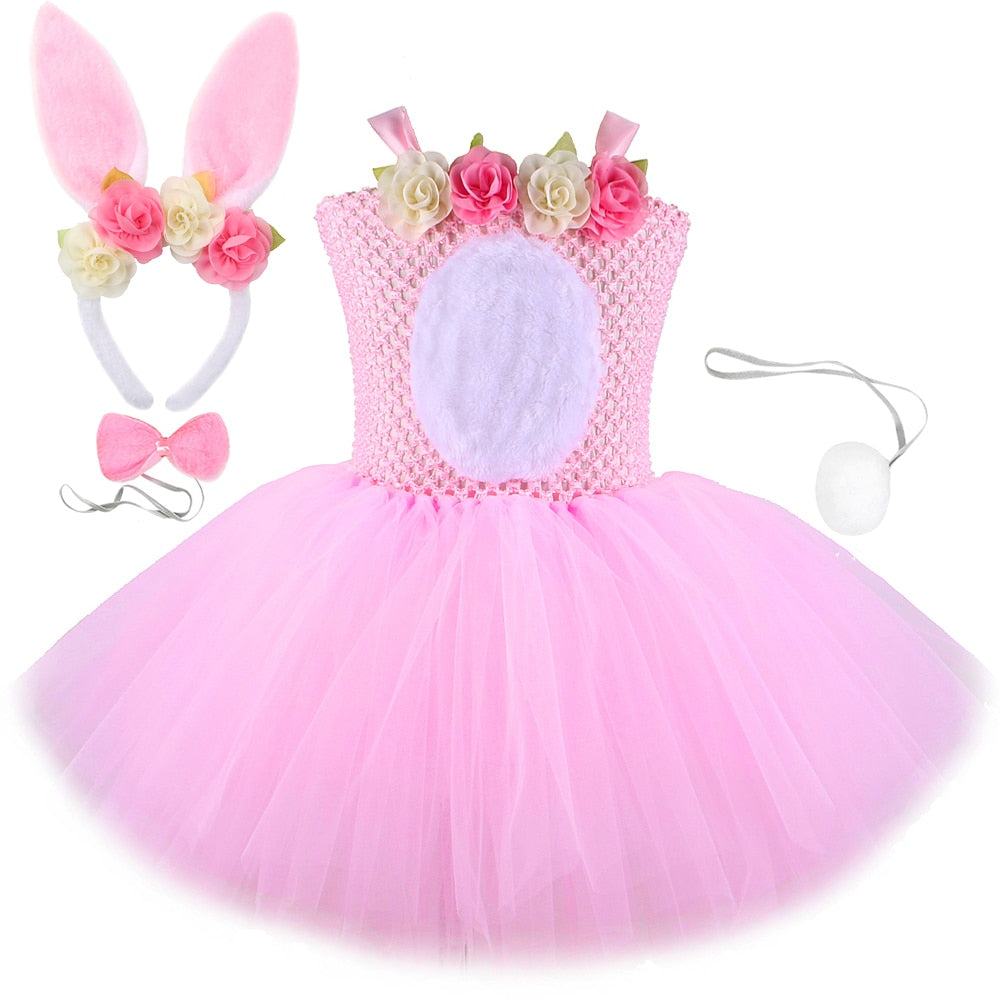Fantasia rosa de Coelhinha para meninas - 18 meses a 12 anos