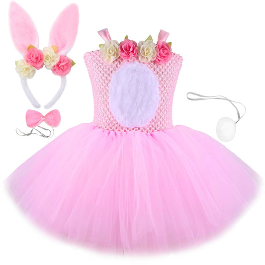Fantasia rosa de Coelhinha para meninas - 18 meses a 12 anos
