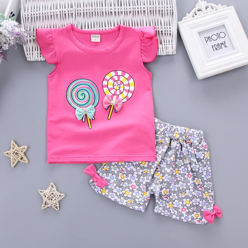 Conjuntinho de Verão Para Meninas - 6 Meses a 5 Anos