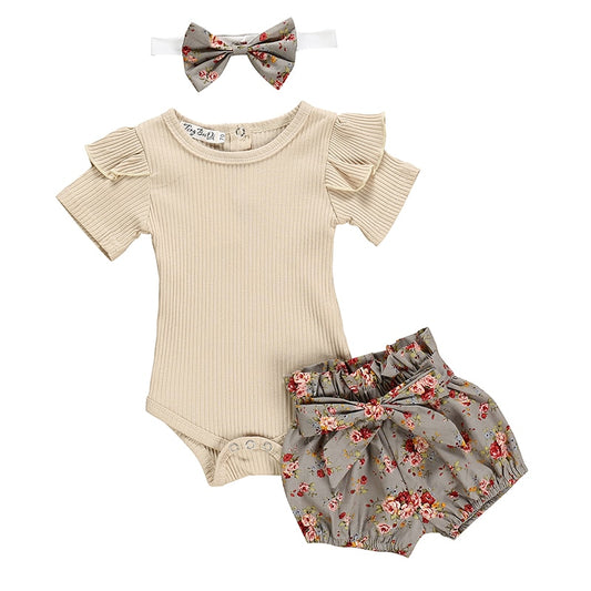 Conjuntos de Body, Short e Lacinho - 0 a 24 Meses