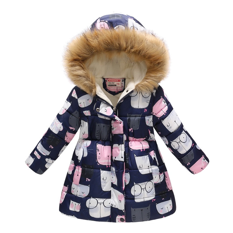 Casaco de inverno para meninas - 3 a 10 anos